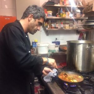 Chef Jordi Atienza cooking Paella